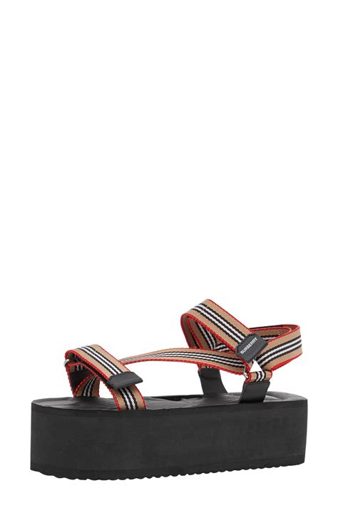 burberry women's patterson platform sandals stores|Burberry Patterson Striped Sport Sandals .